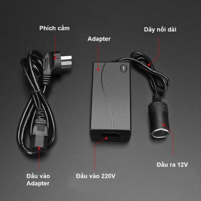 Bộ chuyển đổi nguồn điện 220V sang 12V, chuyển đổi nguồn điện máy hút bụi ô tô . .