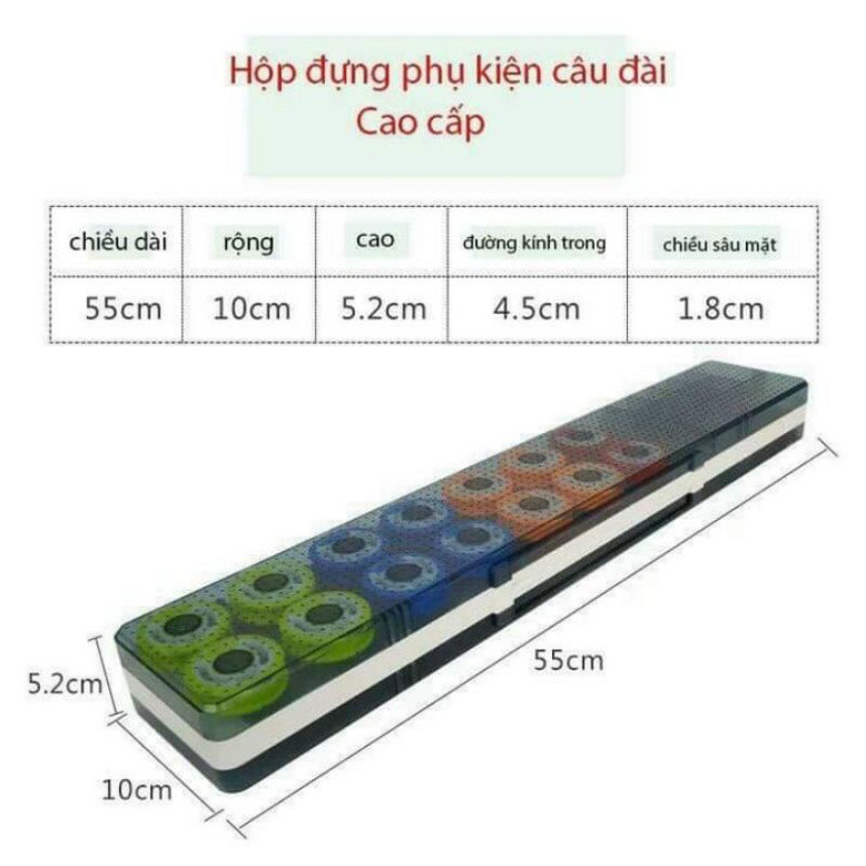 Hộp Đựng Phụ Kiện Câu Đài - Hộp Đựng Phao Câu Cá ABS Đa Năng Kèm Trục Cao Cấp gal562hh