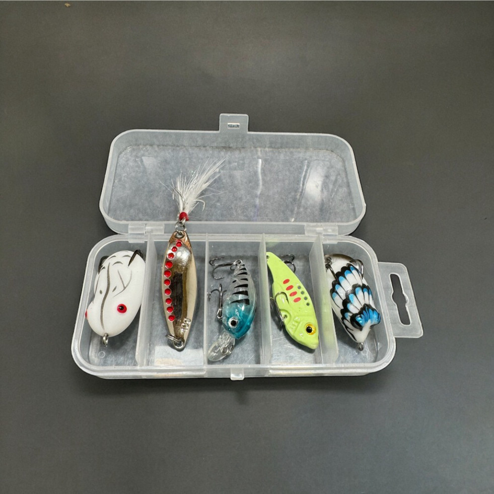 Mồi câu cá  Combo hộp mồi  lure  5 con  Đánh tổng hợp , Cá lóc . cá sộp cá phi  cá chẽm gal562hh