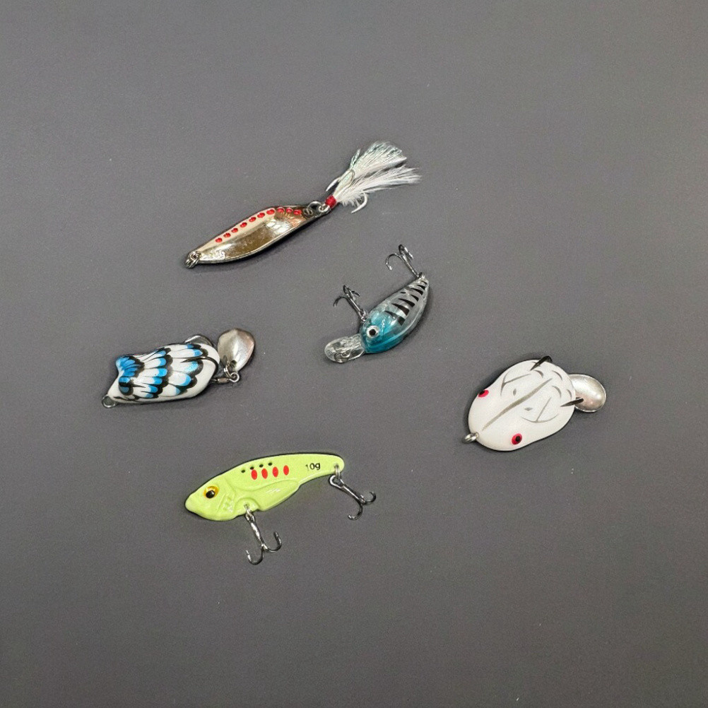 Mồi câu cá  Combo hộp mồi  lure  5 con  Đánh tổng hợp , Cá lóc . cá sộp cá phi  cá chẽm gal562hh
