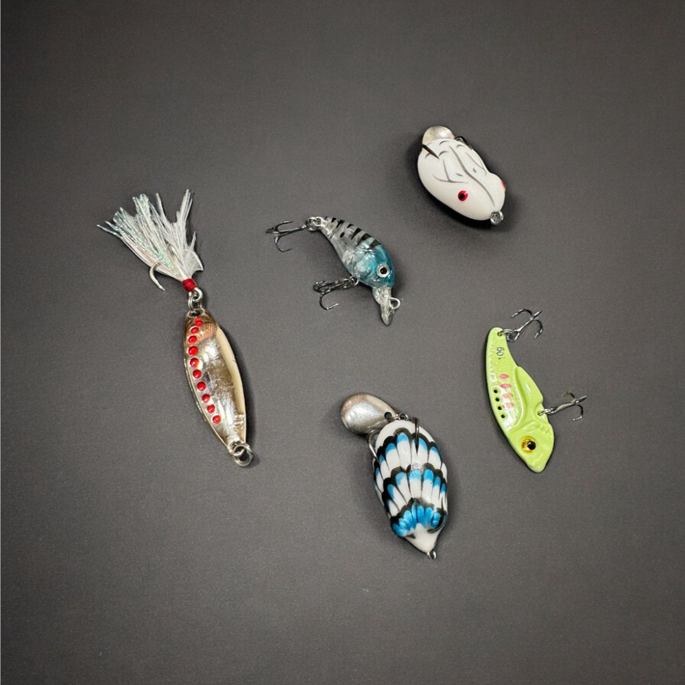 Mồi câu cá  Combo hộp mồi  lure  5 con  Đánh tổng hợp , Cá lóc . cá sộp cá phi  cá chẽm gal562hh