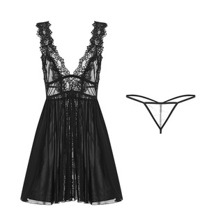 Váy ngủ ren 2 dây bản to xẻ sau sexy DN01 CHE TÊN Đồ ngủ gợi cảm xẻ tà cosplay quyến rũ