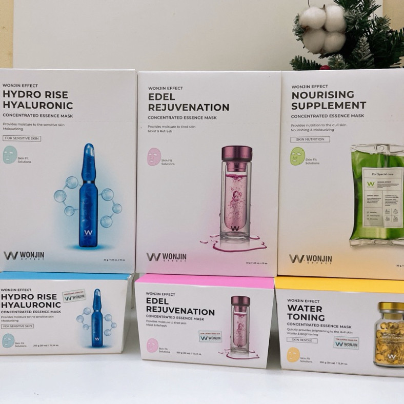 (hộp 30m) Mask Wonjin mẫu mới hộp 10 miếng mặt nạ cấp ẩm, phục hồi, chống lão hóa