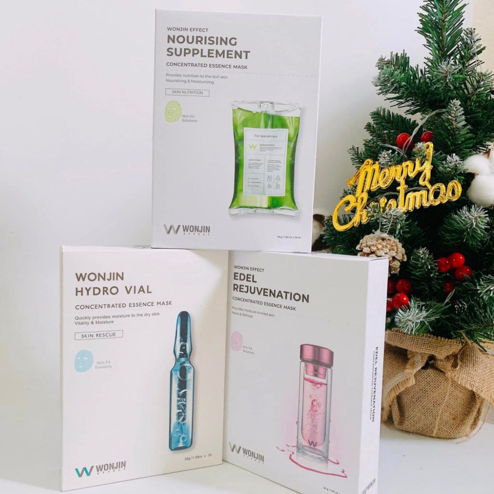 (hộp 30m) Mask Wonjin mẫu mới hộp 10 miếng mặt nạ cấp ẩm, phục hồi, chống lão hóa