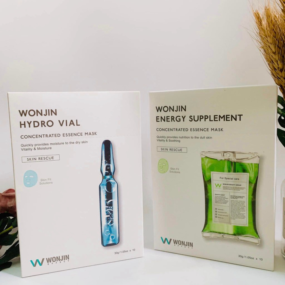 (hộp 30m) Mask Wonjin mẫu mới hộp 10 miếng mặt nạ cấp ẩm, phục hồi, chống lão hóa