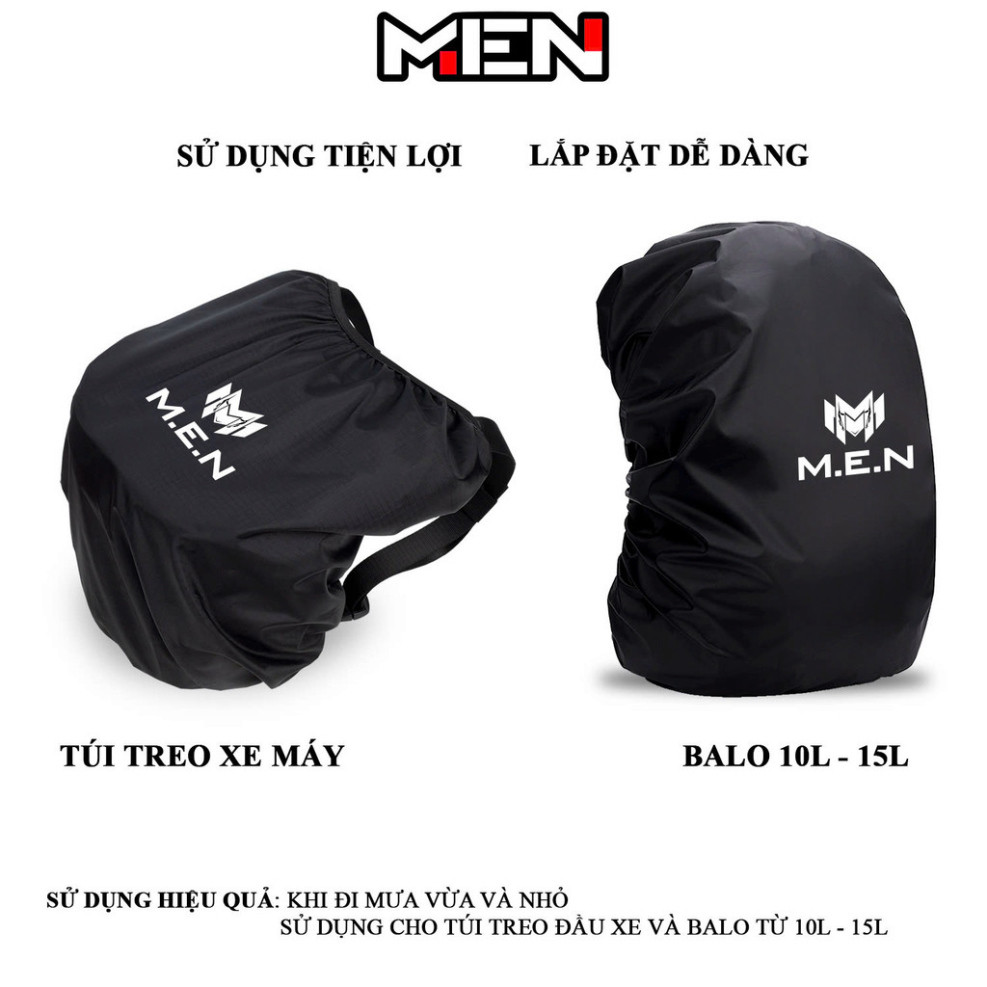 Túi trùm balo đồ cá nhân áp xe gắn máy mô-tô M.E.N ~M100 đi mưa 42cm chống thấm nước [CÓ BẢO HÀNH]