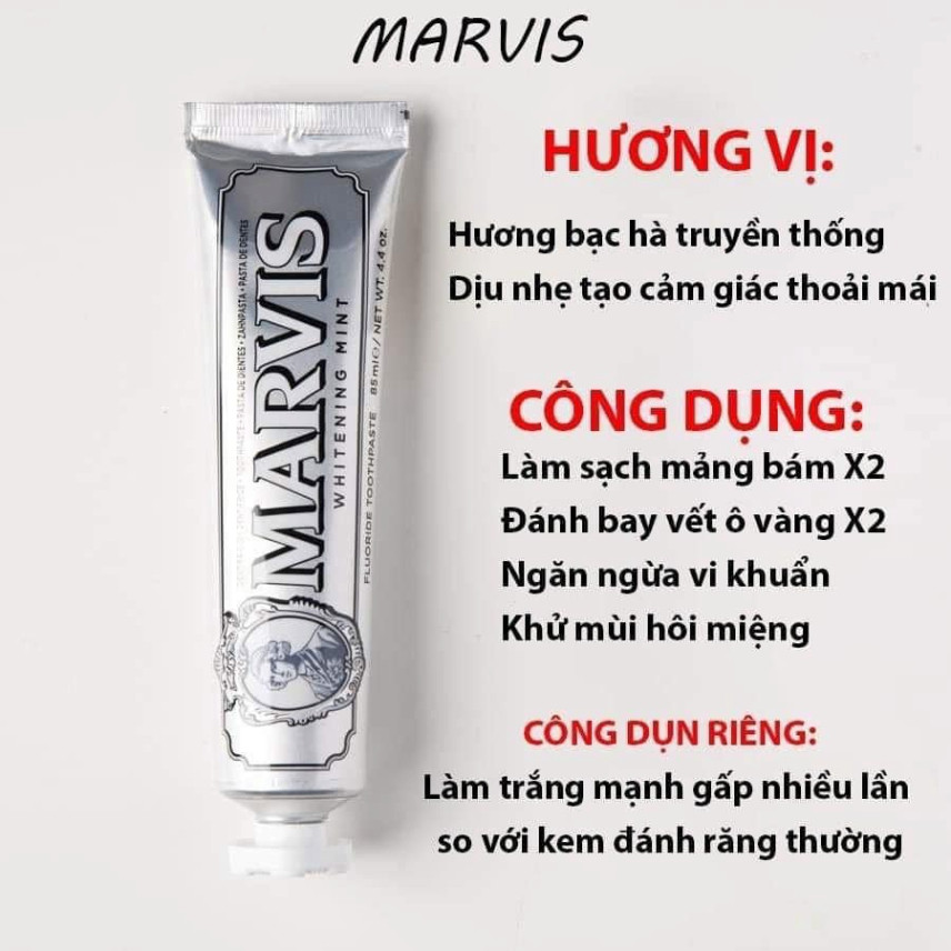 Kem đánh răng Marvis fullsize 85ml
