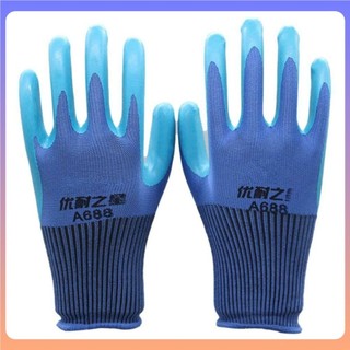 [SIÊU RẺ + HỎA TỐC] SET 20 ĐÔI Găng tay sơn xanh 688 bảo hộ lao động chất liệu bền đẹp - Bao tay lao động bởi OKAMAS