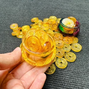 Full Combo Bát Tụ Bảo + 7 Đồng Xu 9 Đồng Xu Cổ Âm Dương Thủy Tinh cho NAM NỮ , chiêu tài hút lộc
