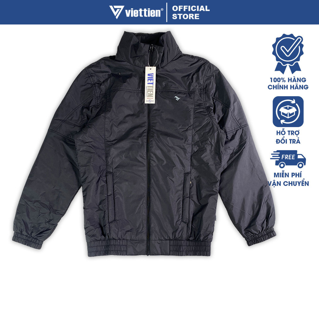 VIỆT TIẾN - Áo Khoác Gió Chống Nắng Thể Thao Màu Đen Trơn Siêu Nhẹ,Viettien Smart Casual