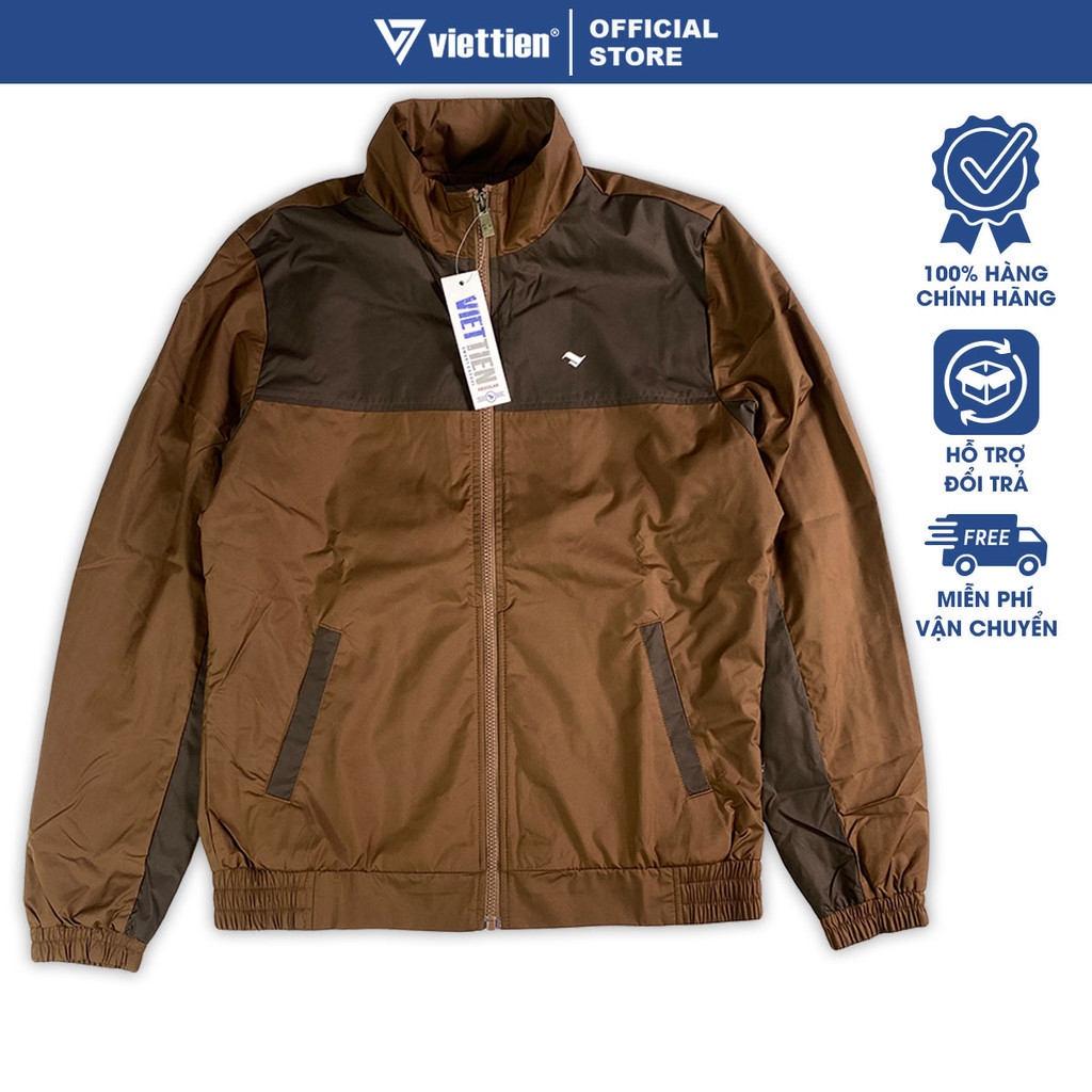 VIỆT TIẾN - Áo Khoác Gió Chống Nắng Màu Nâu,Thể Thao,Trượt Nước,Siêu Nhẹ,Viettien Smart Casual