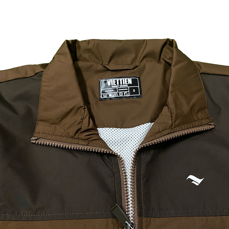 VIỆT TIẾN - Áo Khoác Gió Chống Nắng Màu Nâu,Thể Thao,Trượt Nước,Siêu Nhẹ,Viettien Smart Casual