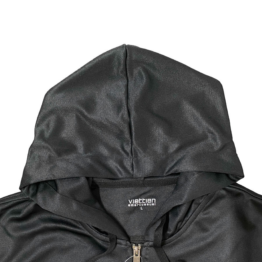 VIỆT TIẾN - Áo Khoác Gió Chống Nắng Thể Thao Màu Đen Có Mũ Siêu Nhẹ,Viettien Smart Casual
