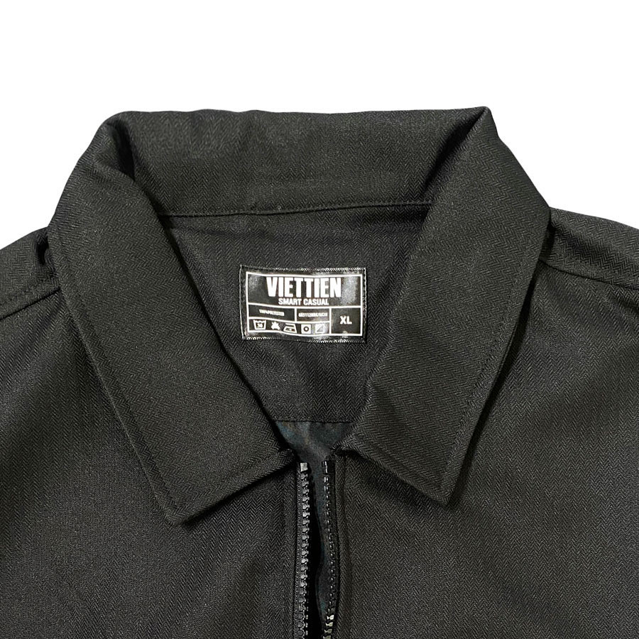 VIỆT TIẾN - Áo Khoác Gió Chống Nắng Thể Thao Màu Đen Trơn,Trượt Nước,Siêu Nhẹ Viettien Smart Casual