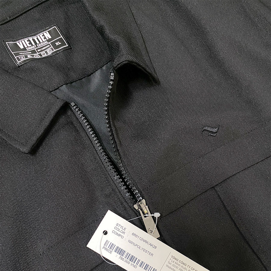 VIỆT TIẾN - Áo Khoác Gió Chống Nắng Thể Thao Màu Đen Trơn,Trượt Nước,Siêu Nhẹ Viettien Smart Casual