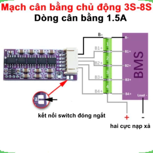 Mạch cân bằng pin chủ động 3S - 8S pin lithium 18650 dòng cân bằng 1.5A