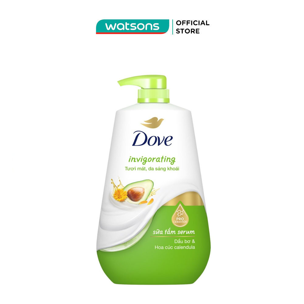 Sữa Tắm Serum Dove Dầu Bơ & Hoa Cúc Invigorating 900g