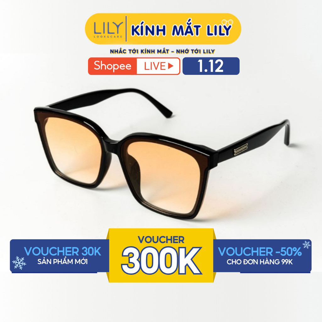 Ảnh Kính mát Xoài non đeo mắt vuông nam nữ LILYEYEWEAR chất liệu nhựa cao cấp CHỐNG TIA UV400 màu sắc thời trang KC23390 1