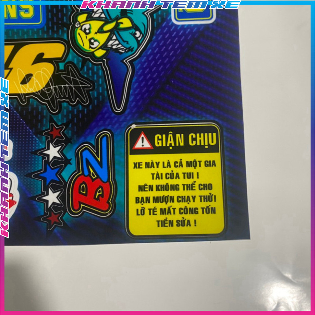 Tem Dán Tem Dán Sticker Ca Mập kèm nhiều sicker Logo khác nhau set 11 ...
