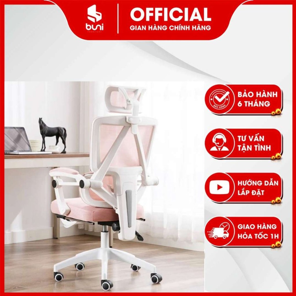 Ghế Công Thái Học Tựa Đầu Ngả Lưng, Ghế Văn Phòng Chân Xoay, Ghế Làm Việc Tưa Đầu | BigBuy360 - bigbuy360.vn