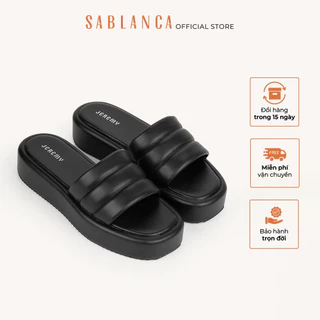 Dép bánh mì đế 3cm quai ngang chần bông Cushy Slippers SABLANCA DX0002