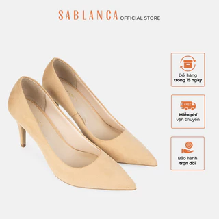 Giày cao gót 10cm mũi nhọn chất liệu da lộn Suede Pointy SABLANCA Heels BN0169