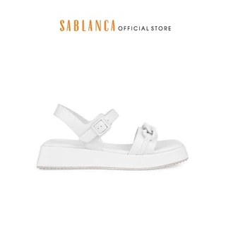 Giày Sandal đế bánh mì 3cm quai ngang phối xích Chain Sandals SABLANCA SK0063
