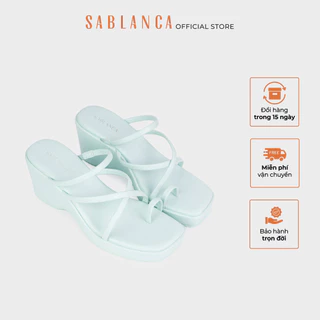 Guốc xuồng 8cm quai dây đan chéo xỏ ngón SABLANCA GX0008