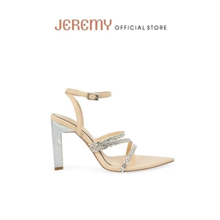 Giày cao gót 10cm quai chéo đính đá sang trọng cao cấp Glittery Strappy Heels SABLANCA SN0004