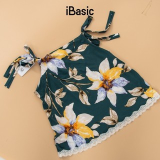 Đồ bộ đồ mặc nhà nữ iBasic thun lạnh quần đùi hai dây hoạ tiết HOMY047