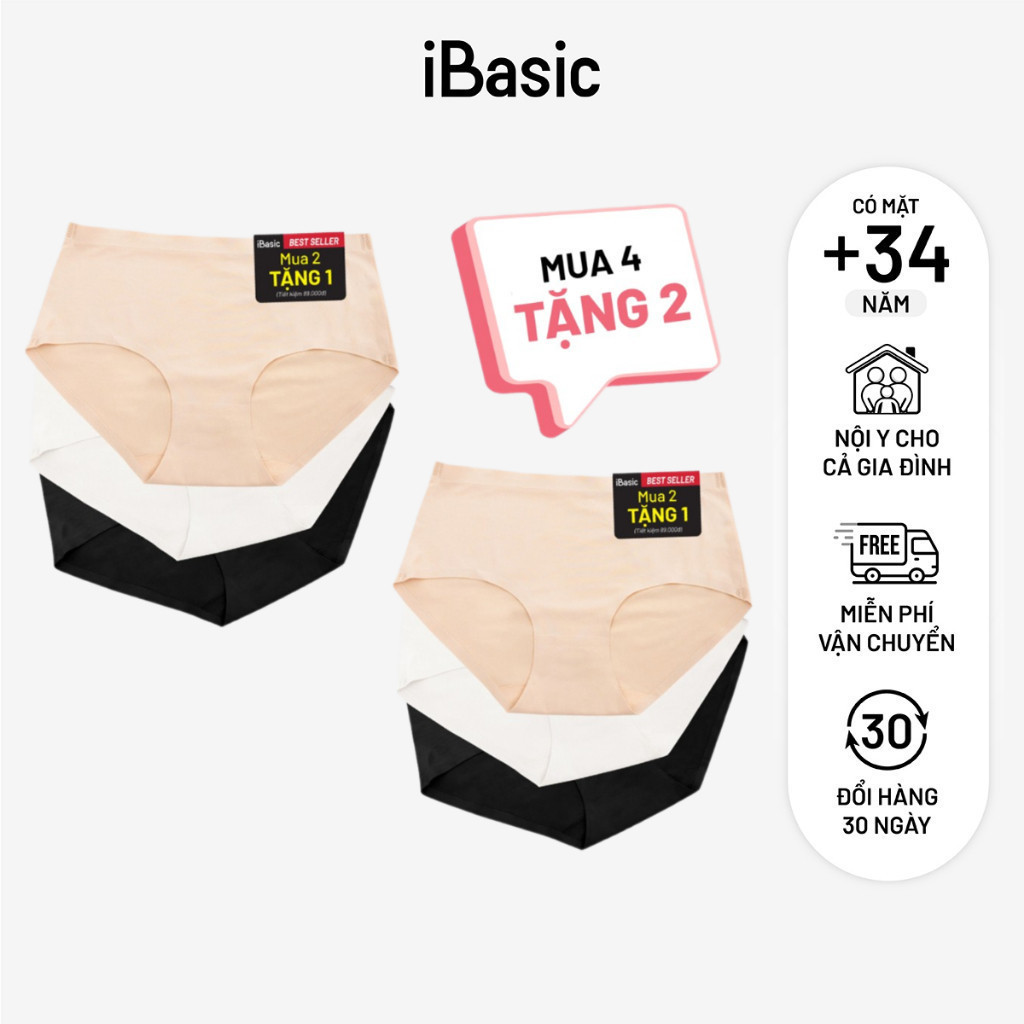 Ảnh Set quần lót nữ đúc su không đường may không lộ viền Da-Trắng-Đen iBasic V188 - V189 2