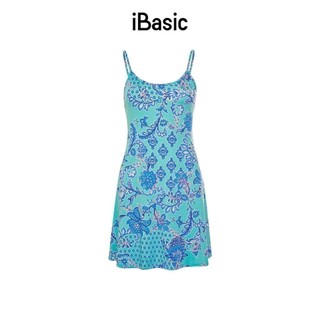 Đầm ngủ nữ iBasic nữ thun hai dây họa tiết hoa văn 7916-1
