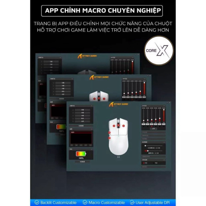 Chuột Gaming Attack Shark R1-X11 Siêu Nhẹ Chip Paw3311 Cực Mạnh 3 Mode Kết Nối Bluetooth / 2.4G / Type-C | BigBuy360 - bigbuy360.vn