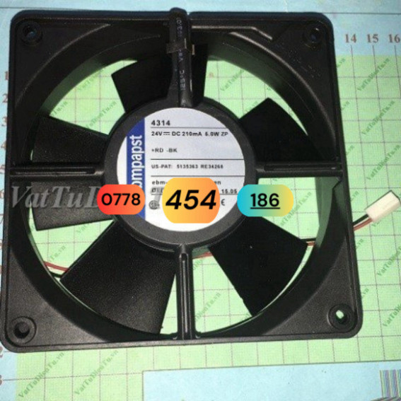 [new] Ebmpapst 4314 Quạt tản nhiệt 24V 5W 120x120x32mm 2 dây | Shopee ...