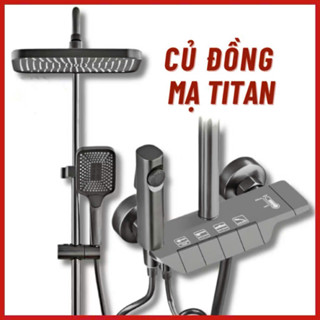 [ĐỒNG-MẠ TITAN] Sen Tắm Đứng Nóng Lạnh, dạng phím đàn PHỦ NANO