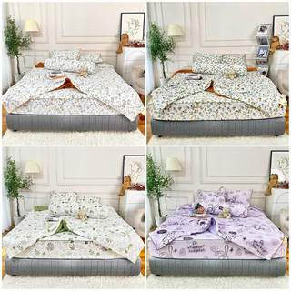 Bộ Ga gối cotton Ga trần đũi chun trần bông kèm 2 vỏ gối đầu cao cấp cho đệm dưới 20cm