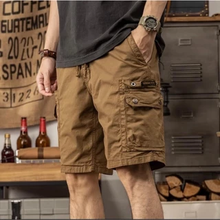 Quần ngố kaki túi hộp túi hộp túi đóng phối khuy sang chảnh có dây rút, tôn dángN6.
