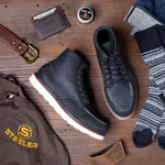 Giày Boots Cổ Cao Tăng Chiều Cao Nam Moctoe Da Bò Sáp Đế Khâu Mckay, Có Lót Massage - Work Boots Thương Hiệu Steeler — ảnh 4