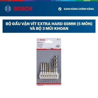 Đầu vặn vít Bosch extra hard 65mm (5 món) và bộ 3 mũi khoan