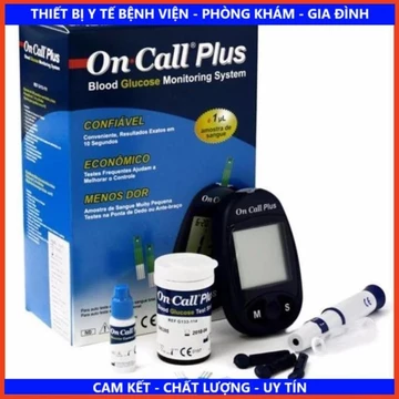 Máy đo tiểu đường On Call Plus - Máy đo đường huyết Oncall Plus tặng kèm 25 que thử.