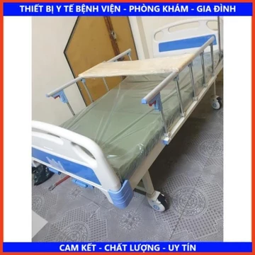 GIƯỜNG BỆNH NHÂN 2 TAY QUAY NÂNG ĐẦU, NÂNG CHÂN (Tặng kèm bàn ăn) bh 12 tháng.