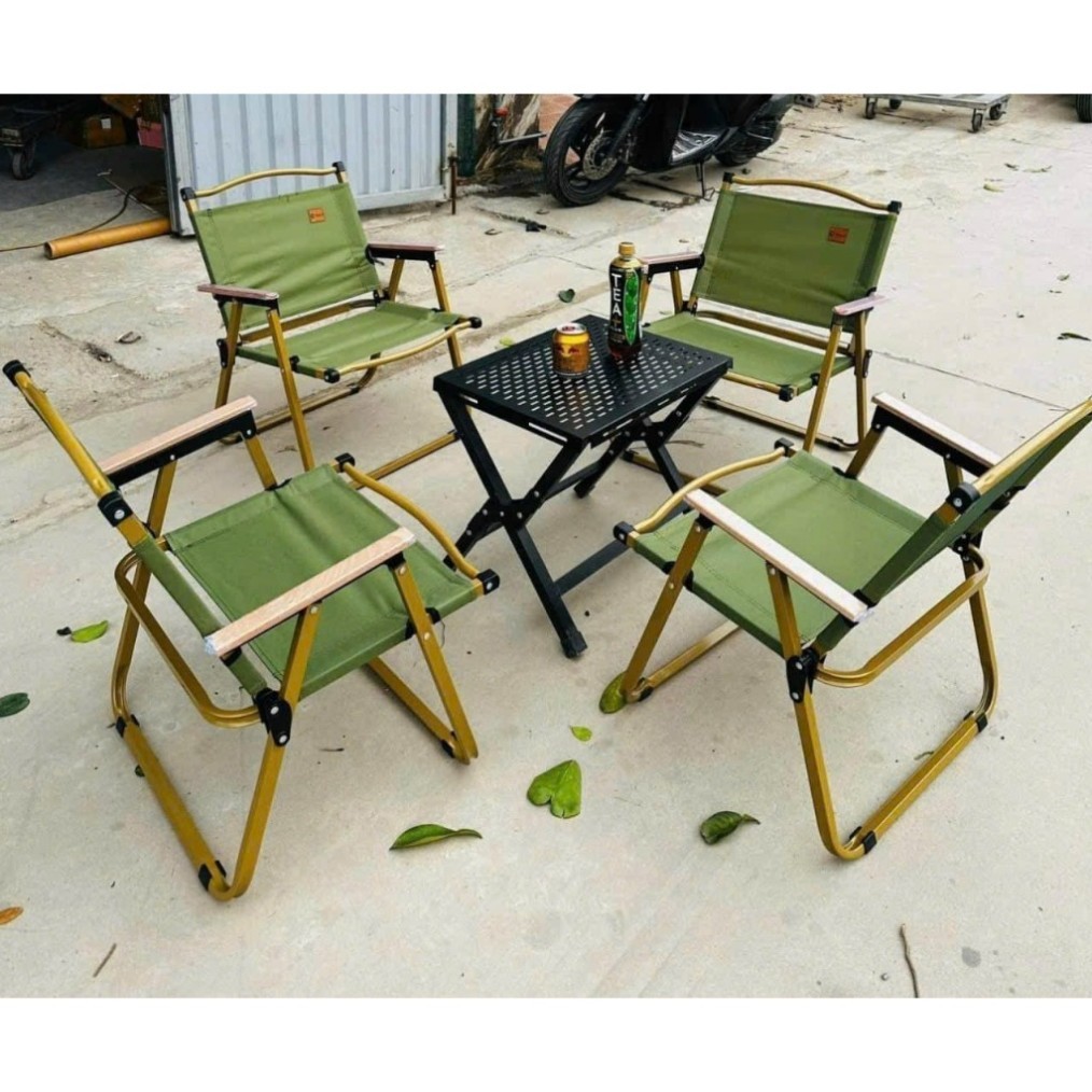 Ghế Gấp Gọn Khung Sắt V9999 Gấp Gọn Có Tựa Lưng, Ghế Cắm Trại Dã Ngoại Cafe Du Lịch Nhập Khẩu