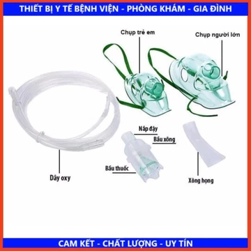 Bộ mask xông khí dung trẻ em và người lớn dành cho các loại máy xông.