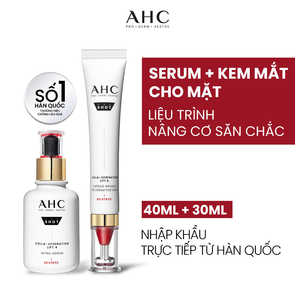 Ảnh Bộ đôi AHC Tinh chất Serum (40ML) và Kem mắt cho mặt (30ML) chống lão hóa săn chắc da PROSHOT COLLA-JUVENATION LIFT 4 2