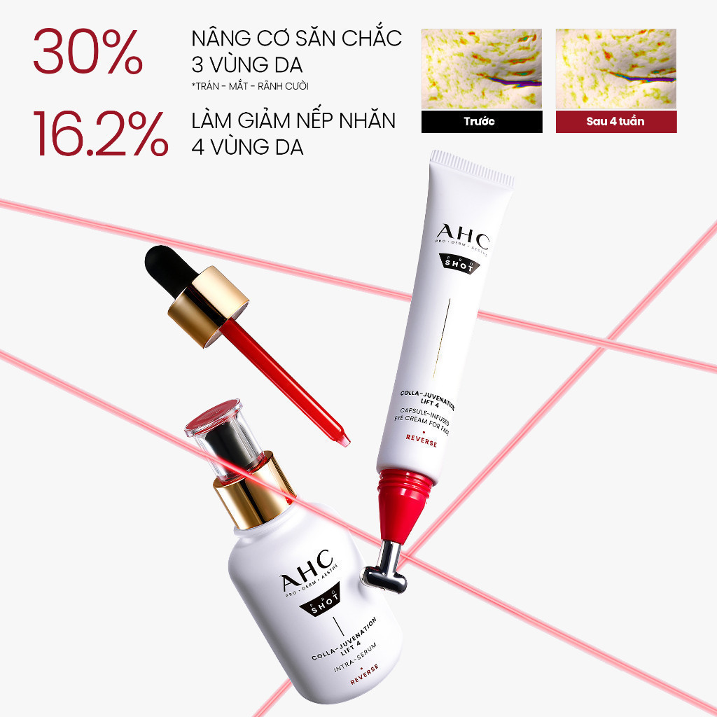 Ảnh Bộ đôi AHC Tinh chất Serum (40ML) và Kem mắt cho mặt (30ML) chống lão hóa săn chắc da PROSHOT COLLA-JUVENATION LIFT 4 3