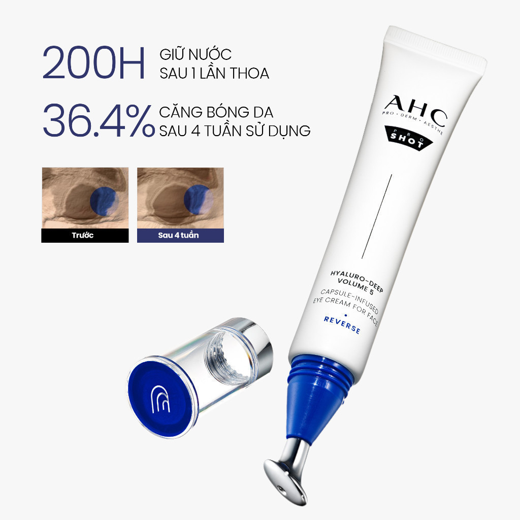 Ảnh Kem mắt cho mặt cấp ẩm căng bóng mờ nếp nhăn PROSHOT HYALURO-DEEP VOLUME 5 AHC 4 30ML 4