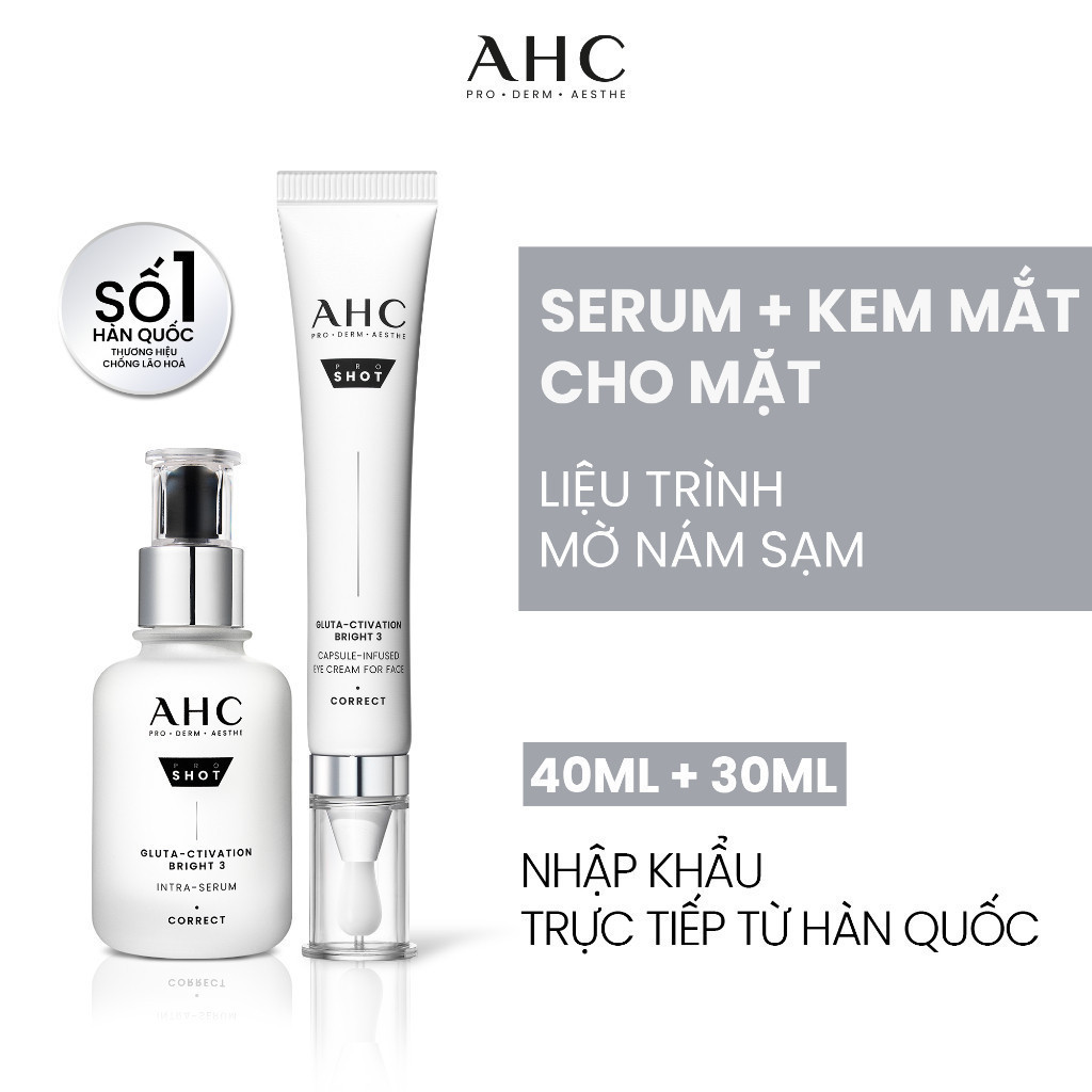 Ảnh Bộ đôi Tinh chất Serum AHC (40ML) + Kem mắt cho mặt mờ nám sáng da AHC (30ML) PROSHOT GLUTA-CTIVATION BRIGHT 3 2