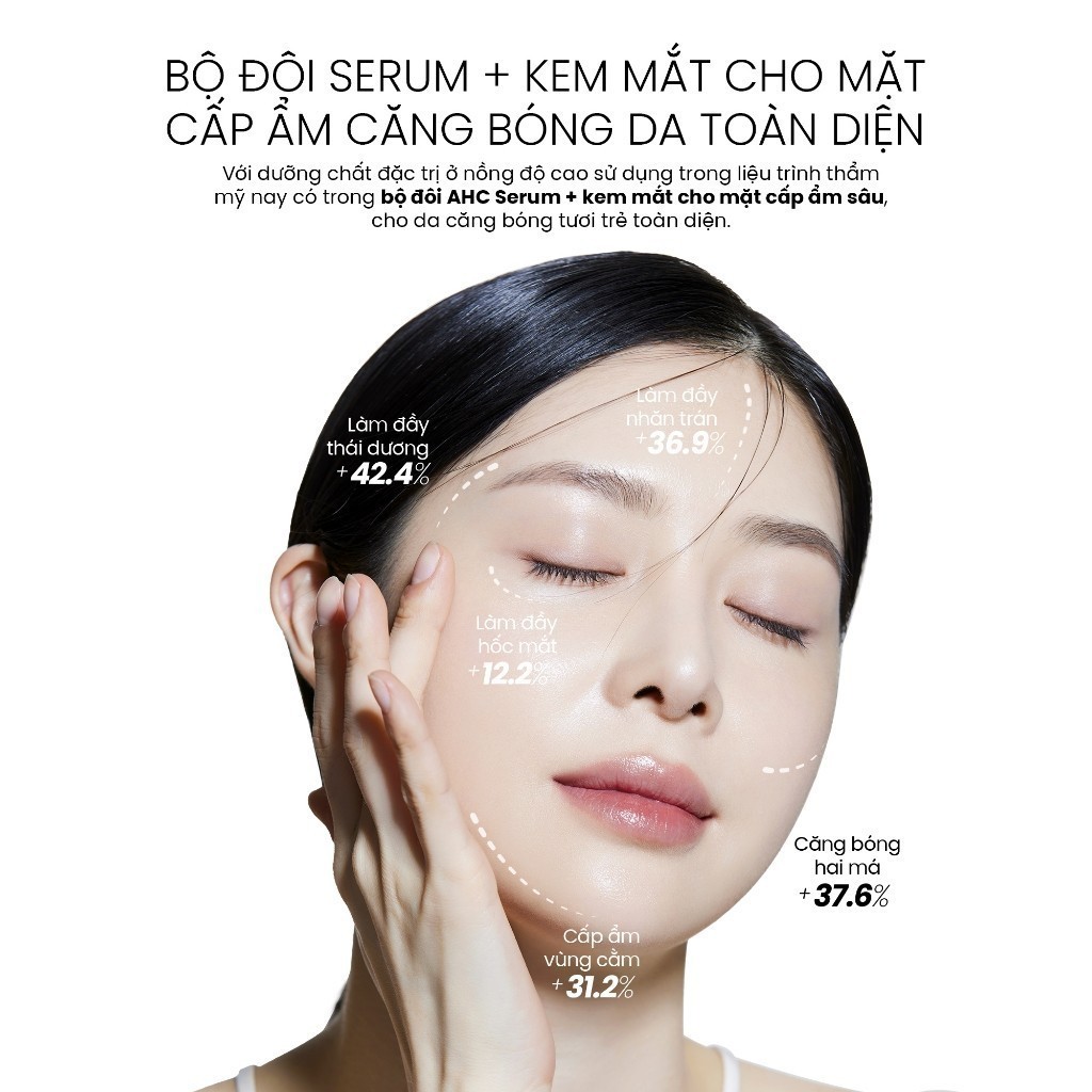 Ảnh Bộ đôi Tinh chất Serum AHC (40ML) + Kem mắt cho mặt cấp ẩm căng bóng mờ nếp nhăn AHC(30ML) PROSHOT HYALURO-DEEP VOLUME 5 4
