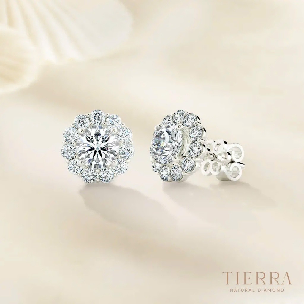 [CHAT TRƯỚC KHI ĐẶT] Bông Tai Halo Hoa BTA2109, Vàng 14K/ 18K, Đính Đá CZ, Thiết Kế Sang Trọng, Phụ Kiện Trang Sức Nữ