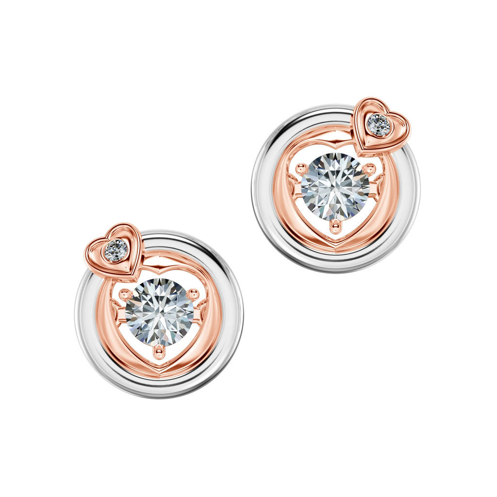 [CHAT TRƯỚC KHI ĐẶT] Bông Tai Tierra Rosie Heart BTA8147 Vàng 14K, Đá CZ, Thiết Kế Sang Trọng
